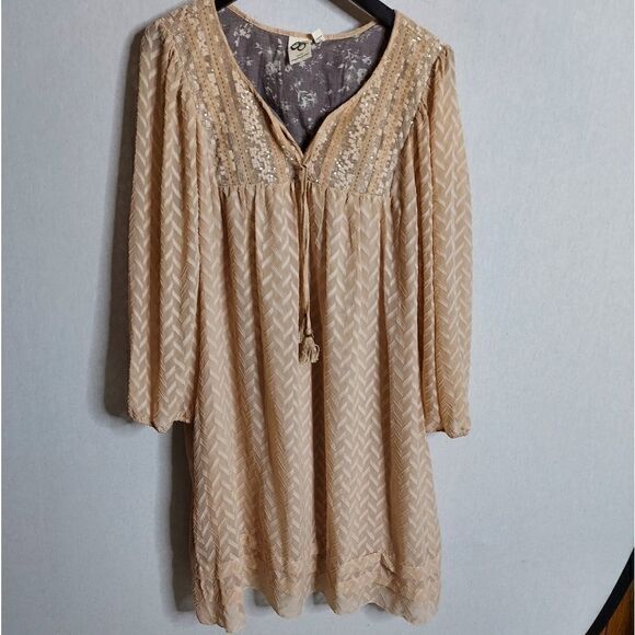 -‎ Anthropologie One September Anwen Peasant Boho long sleeve dress XL - Picture 1 of 15